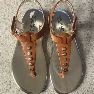 Michael Kors Girls Sandals Bello K DD Tan Cognac size 2